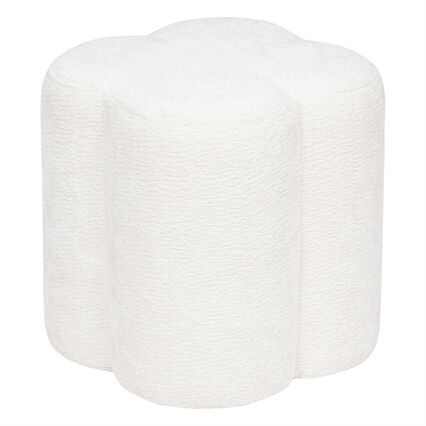 Pufe LAVON em chenille brco 35x35x38cm, , large