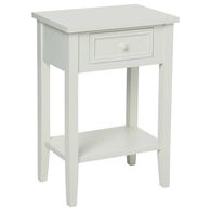 Mesa auxiliar CHARME blanca con 1 cajón