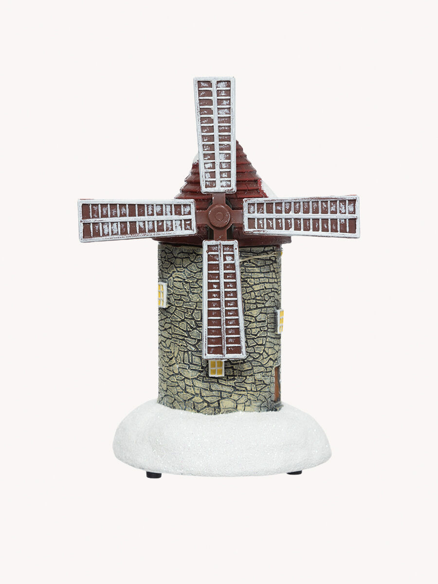 Moinho pedra com neve e led, , large