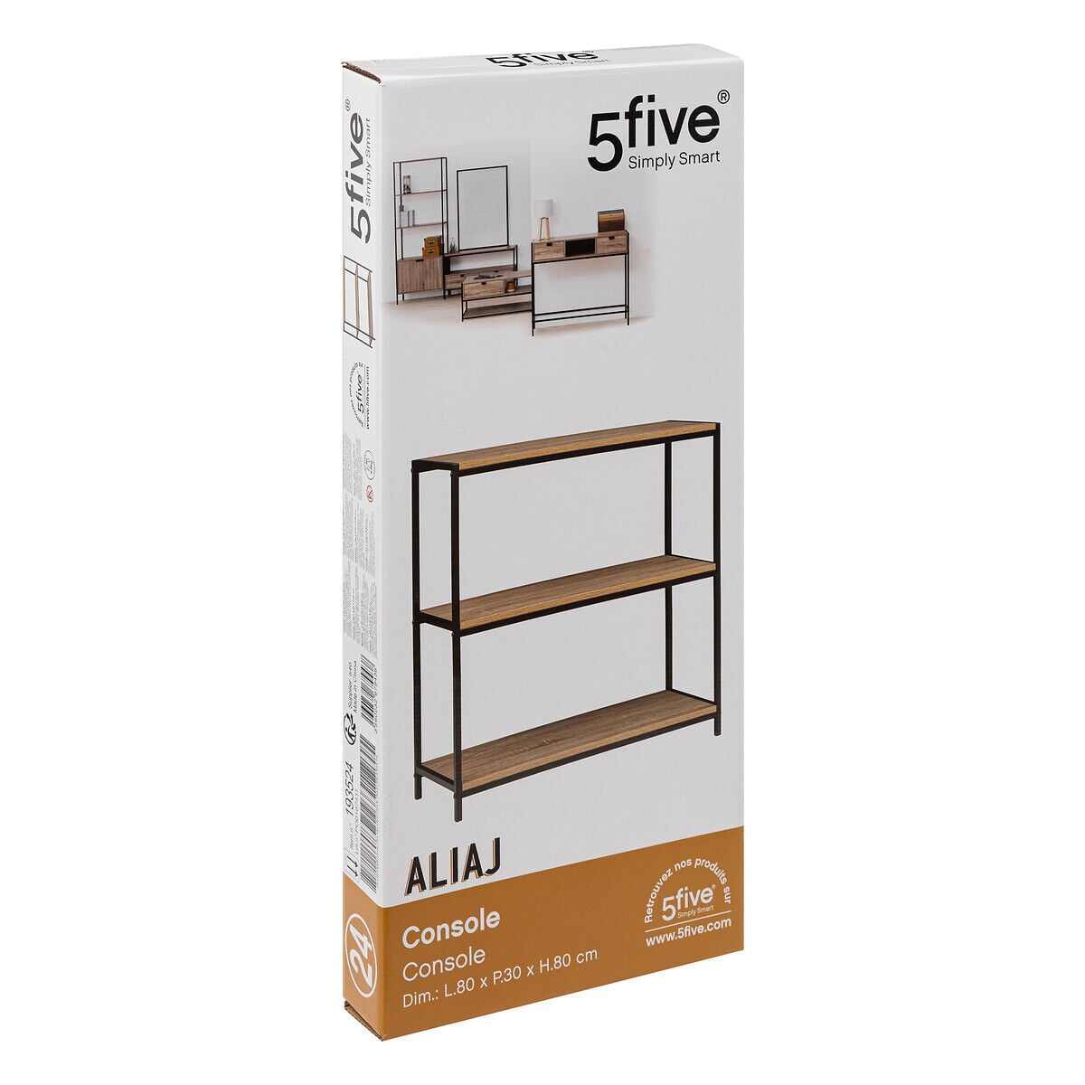 Estante ALIAJ castanho com 3 prateleiras, , large