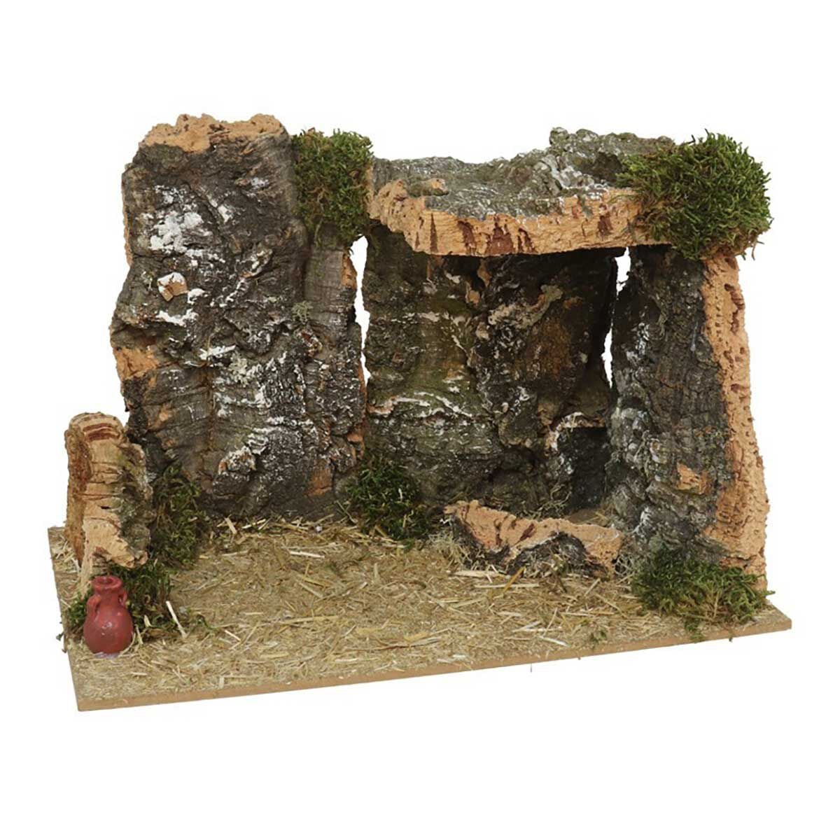 Cabana presépio em cortiça 38x24x28cm, , large