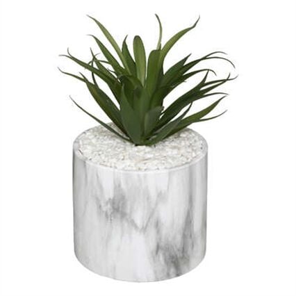 Planta artificial com vaso de cimento, , large