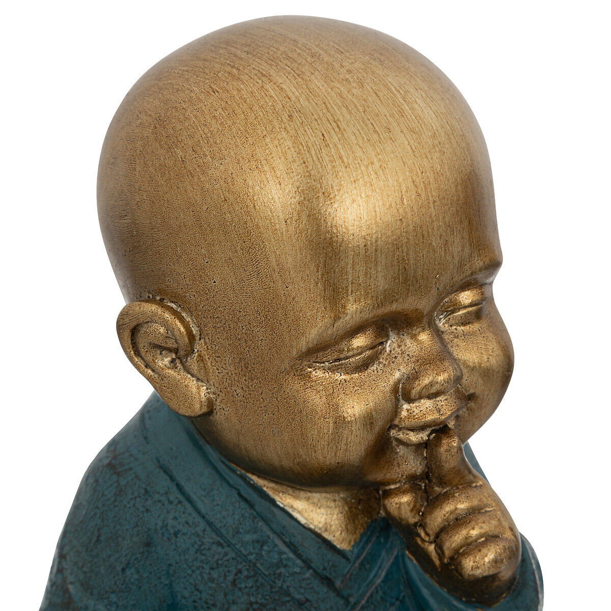 Estátua de buda mudo JIL em resina azul, , large