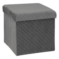 Puf MIXMODUL de terciopelo gris 31x31Cm 