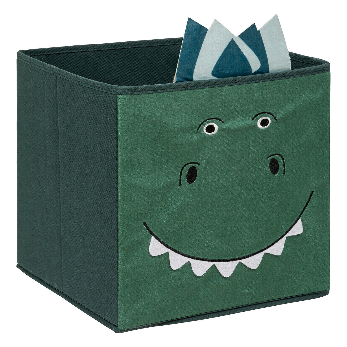 Cubo de arrumação verde floresta dino, , large