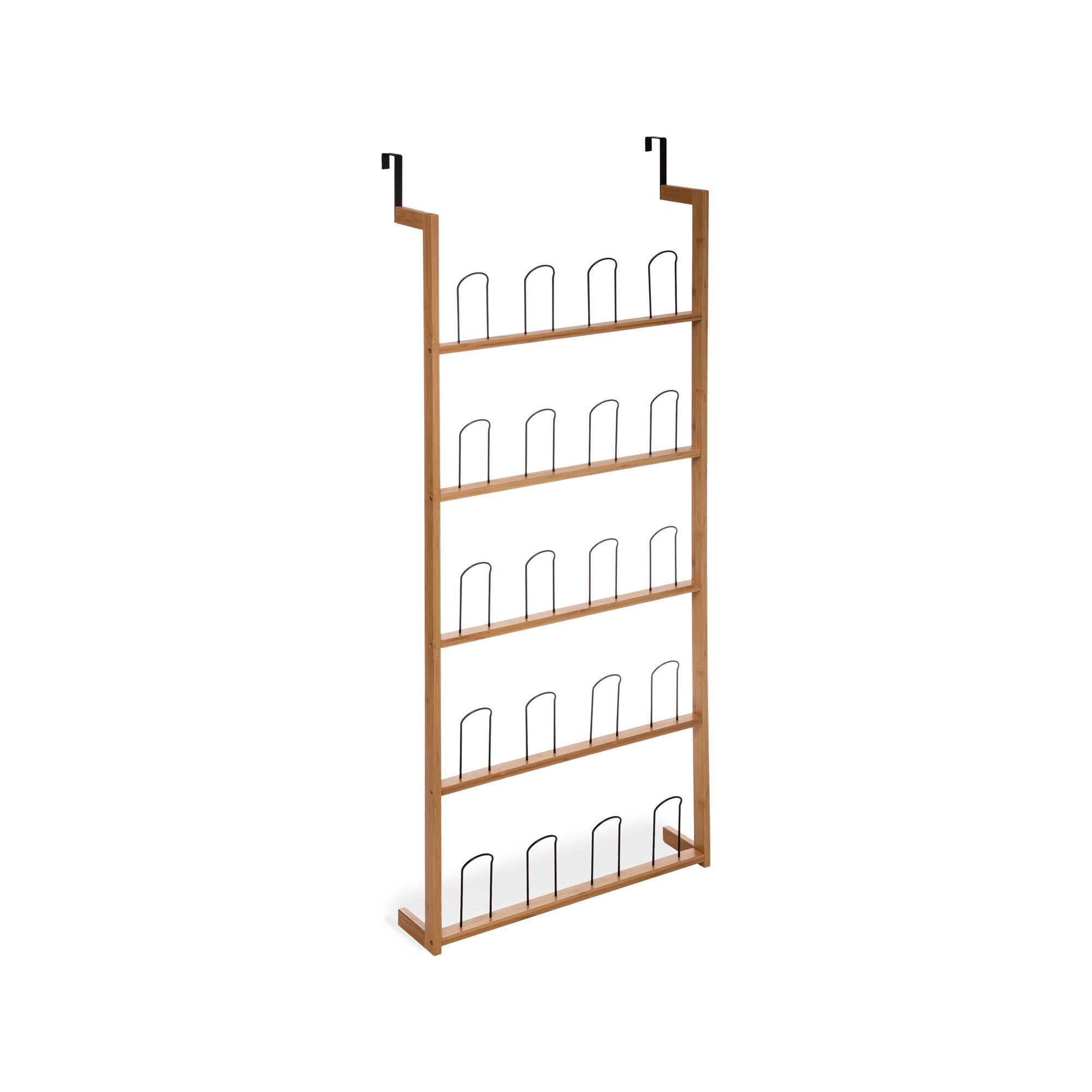 Sapateira para porta em bambu e metal, , large