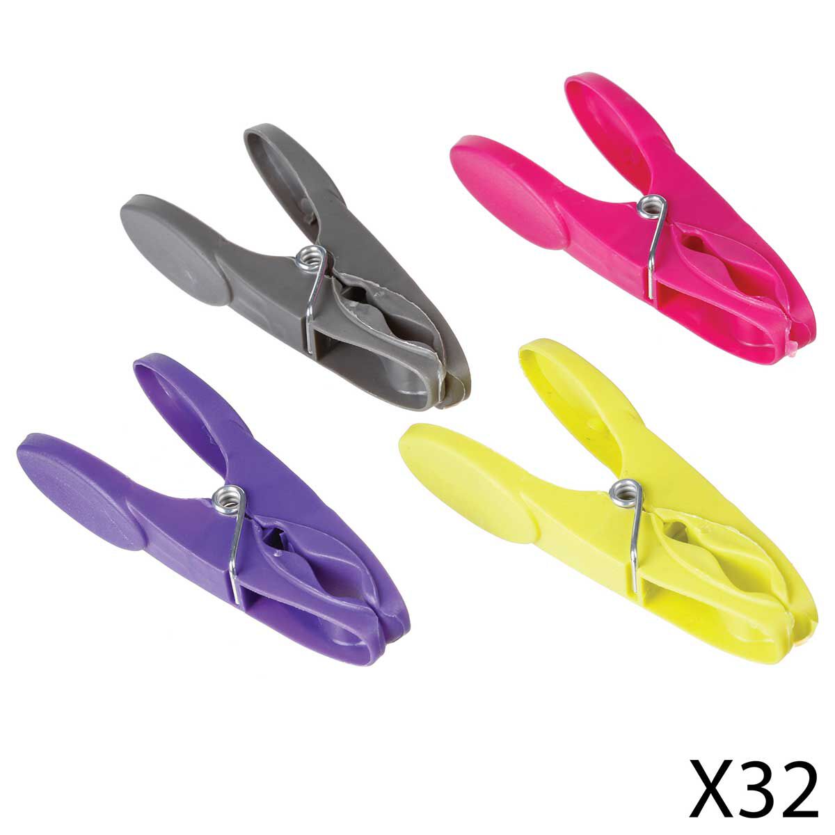 Set de 32 Pinzas Redondas Coloridas, , large