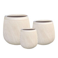 Maceta de fibra de arcilla beige