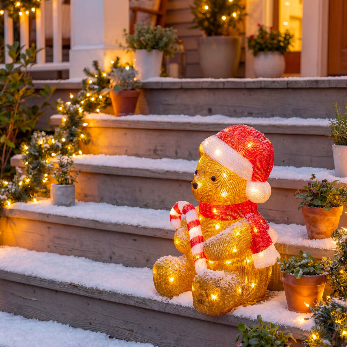 Figura decorativa em forma de urso com iluminação LED, , large