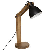 L&aacute;mpara De Mesa Cuba De Madera 56Cm