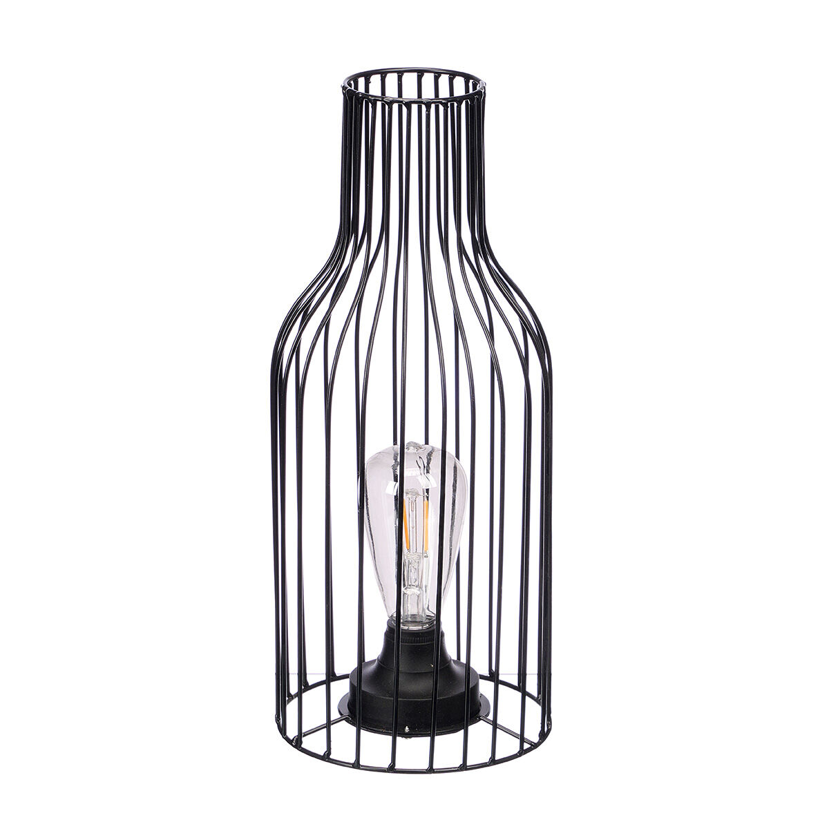 Candeeiro de mesa preto em metal 38cm, , large
