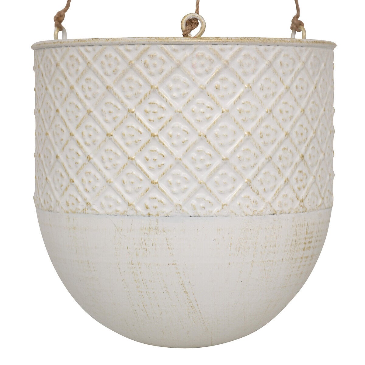 Hanging plant pot TINO white in metal, , large