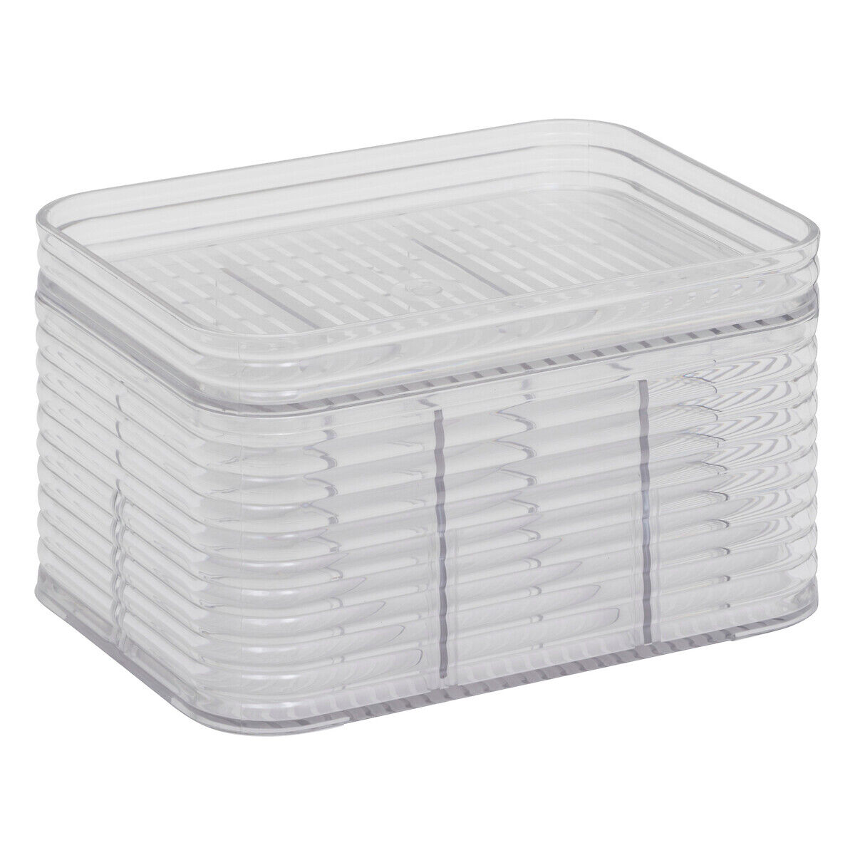 Storage box with 3 compartments grey, , large