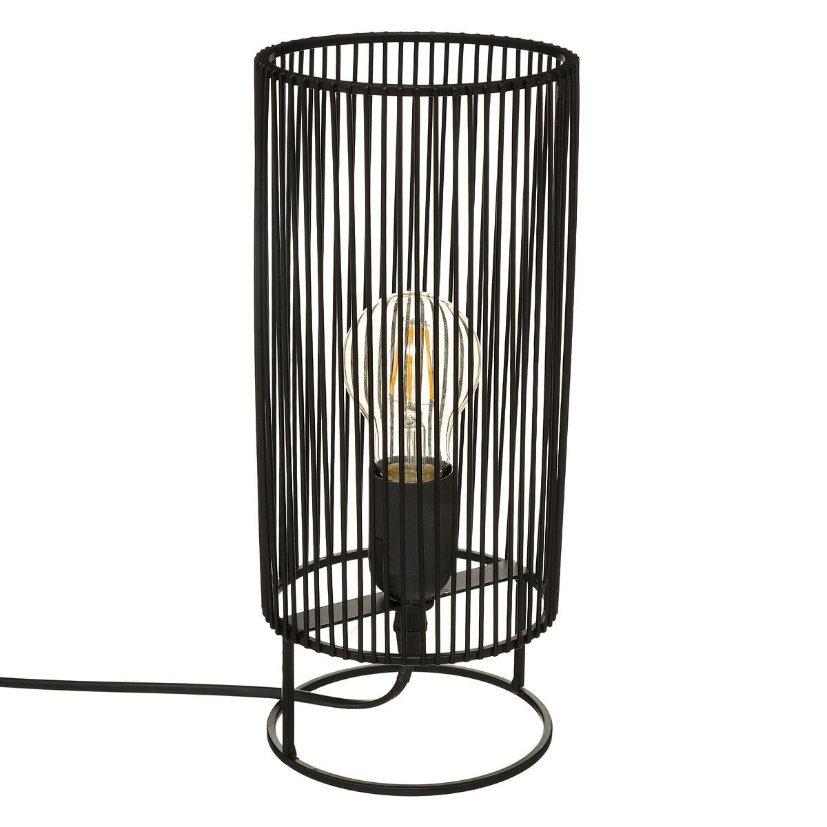 Candeeiro mesa NORA em metal preto 30cm, , large