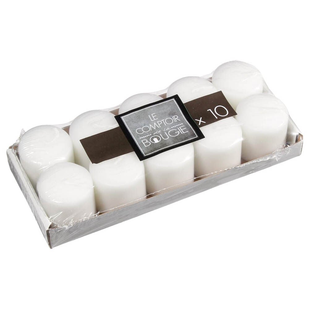 Conjunto de 10 velas votiva brancas, , large