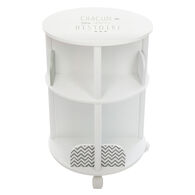 Estante redondo con ruedas blanco
