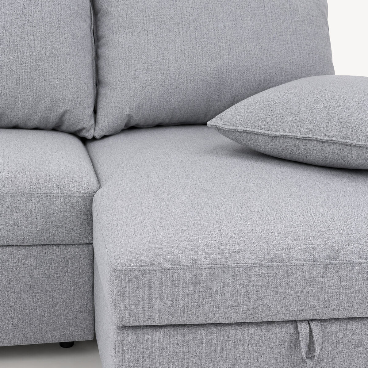 Sofá cama con chaise longue COLMAR gris, , large