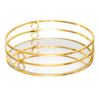 Tabuleiro Espelhado Dourado Em Metal Feel 4X20cm