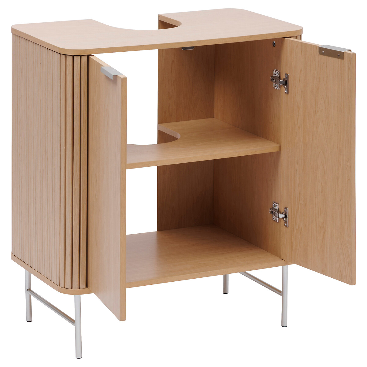 Armario para lavabo con 2 puertas LIORA marr&oacute;n