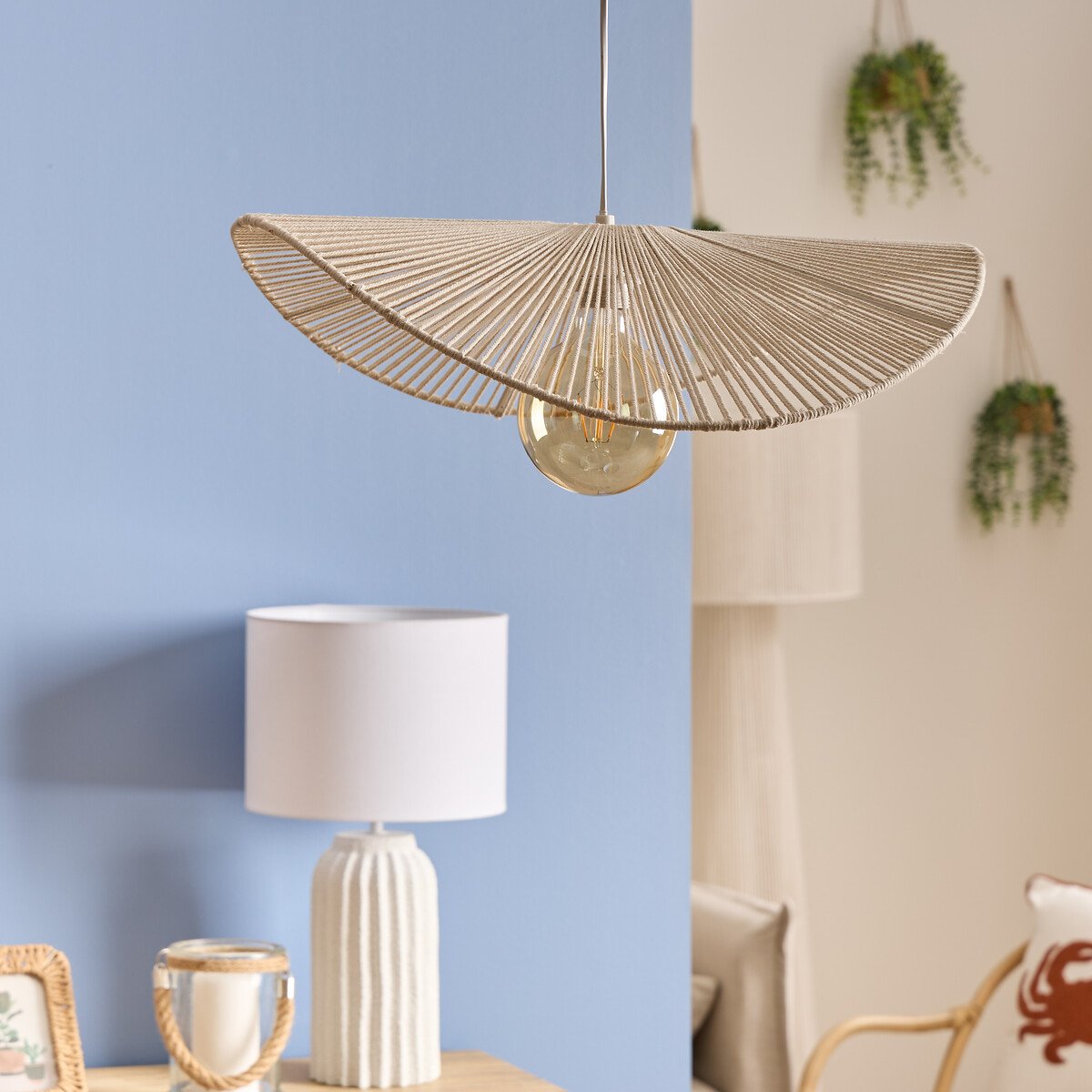 L&aacute;mpara de techo ADELIA blanca 58cm