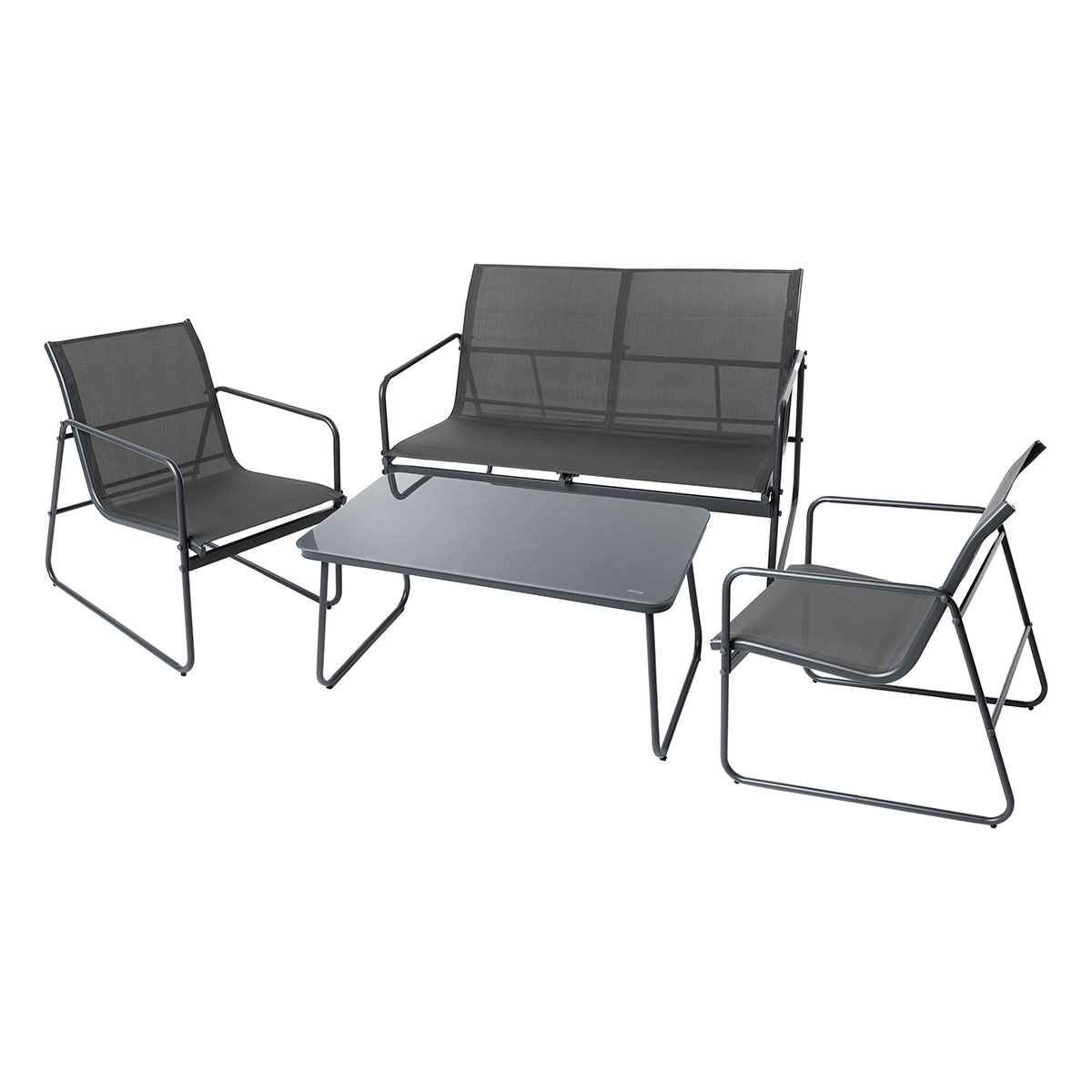 Juego de jardín en textileno gris