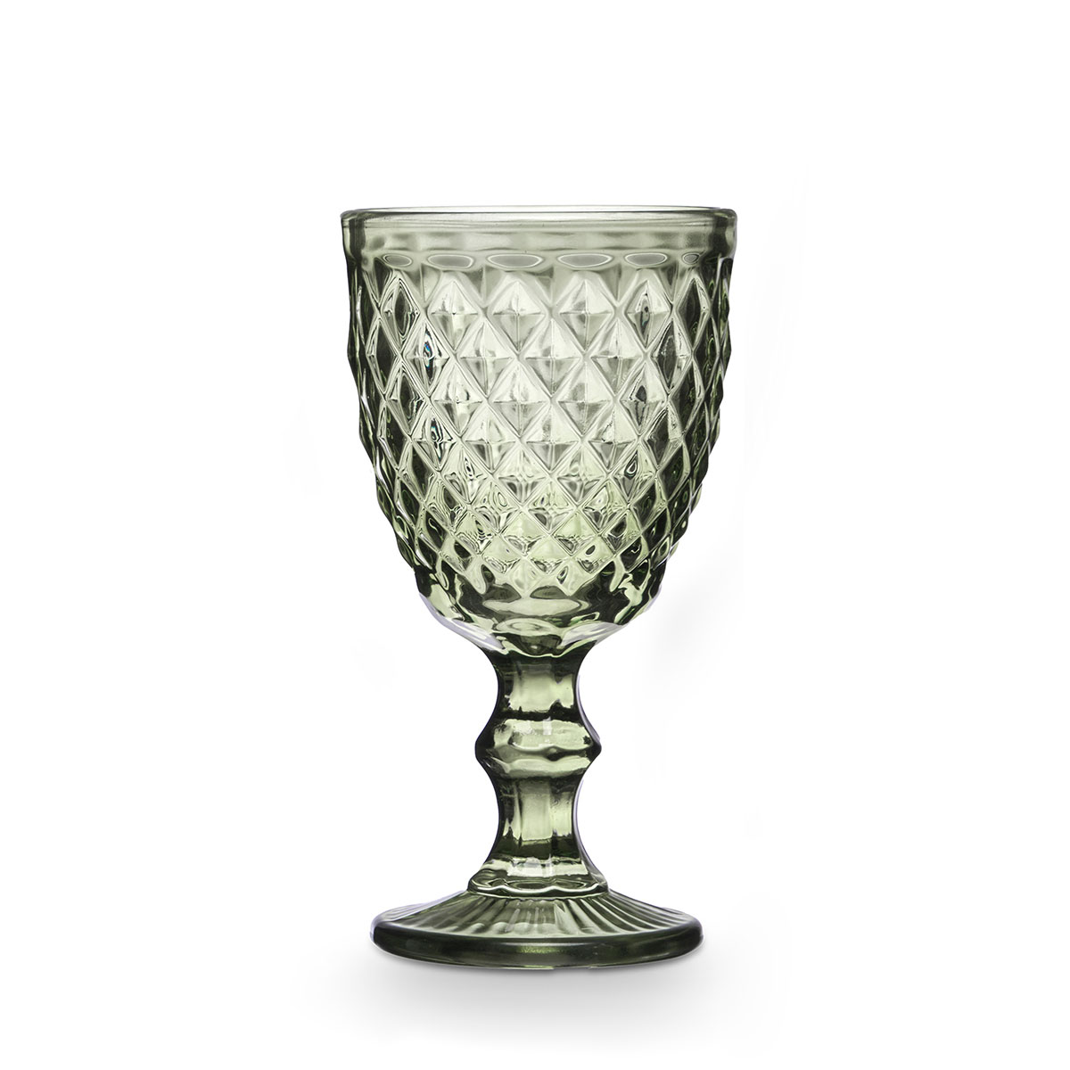 Copa De Vino Diamante De Vidro Verde 250ml