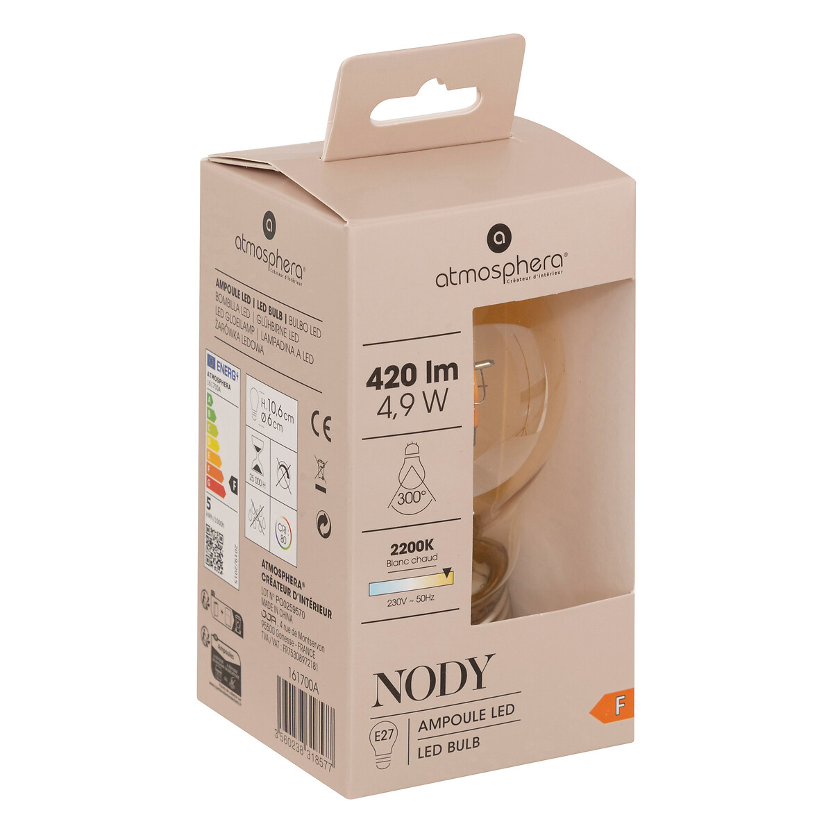 L&acirc;mpada Vintage Ambar Led E27 A60 2W