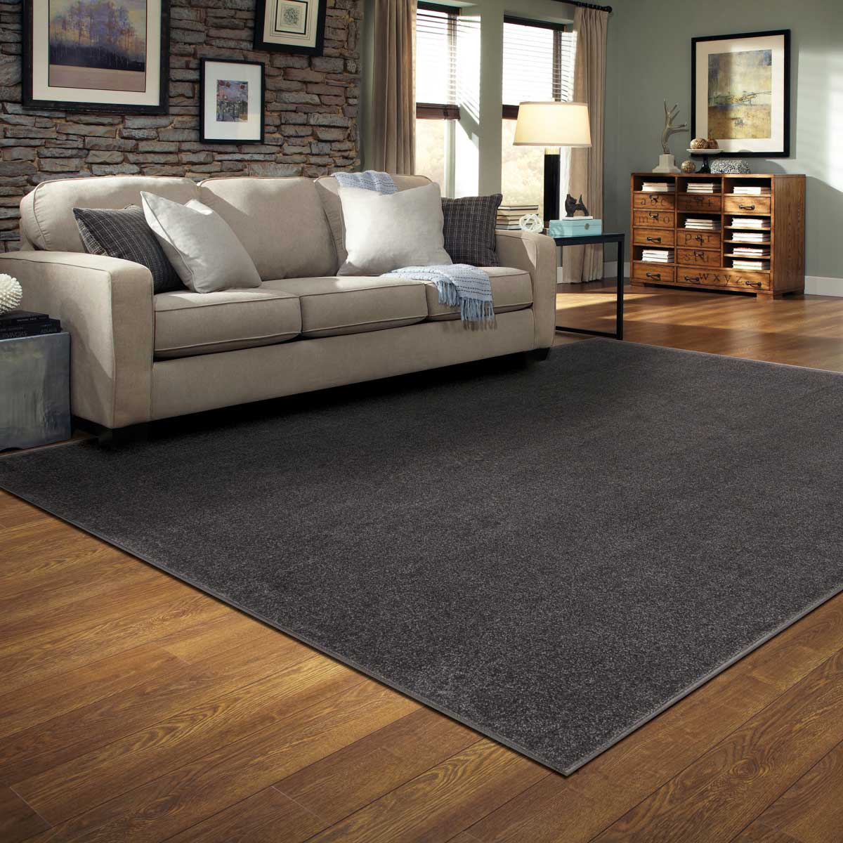 Alfombra Ambiente Antracita 120x160Cm