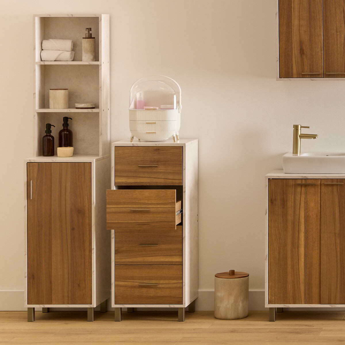 Mueble con 4 cajones COME marr&oacute;n