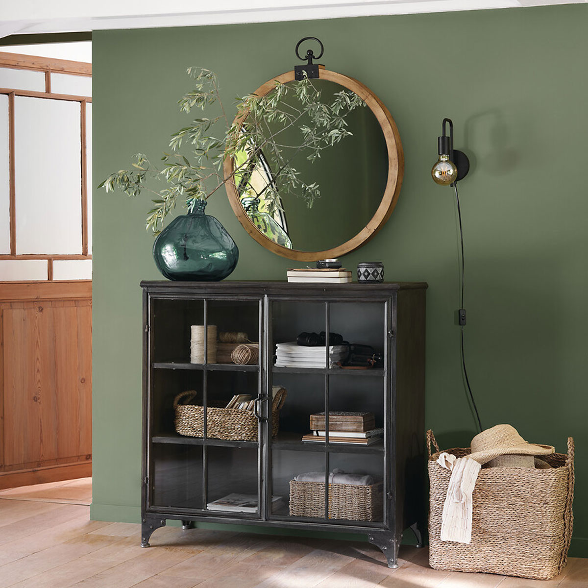 Aplique de pared KELY negro de metal