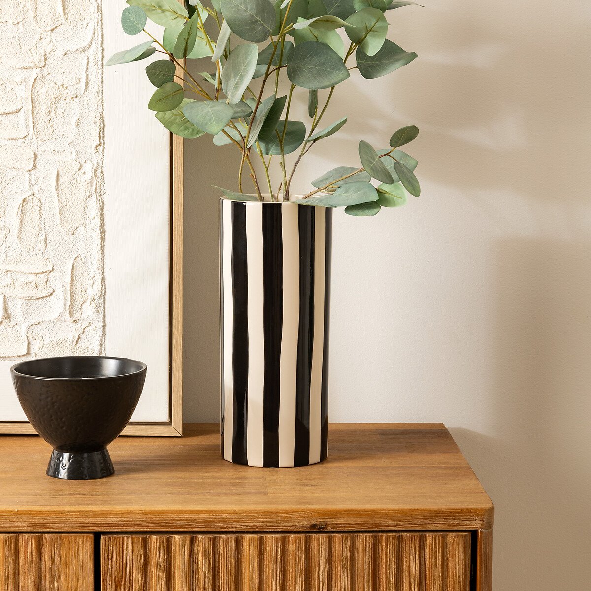 Jarr&oacute;n De Cer&aacute;mica A Rayas Edric 30cm