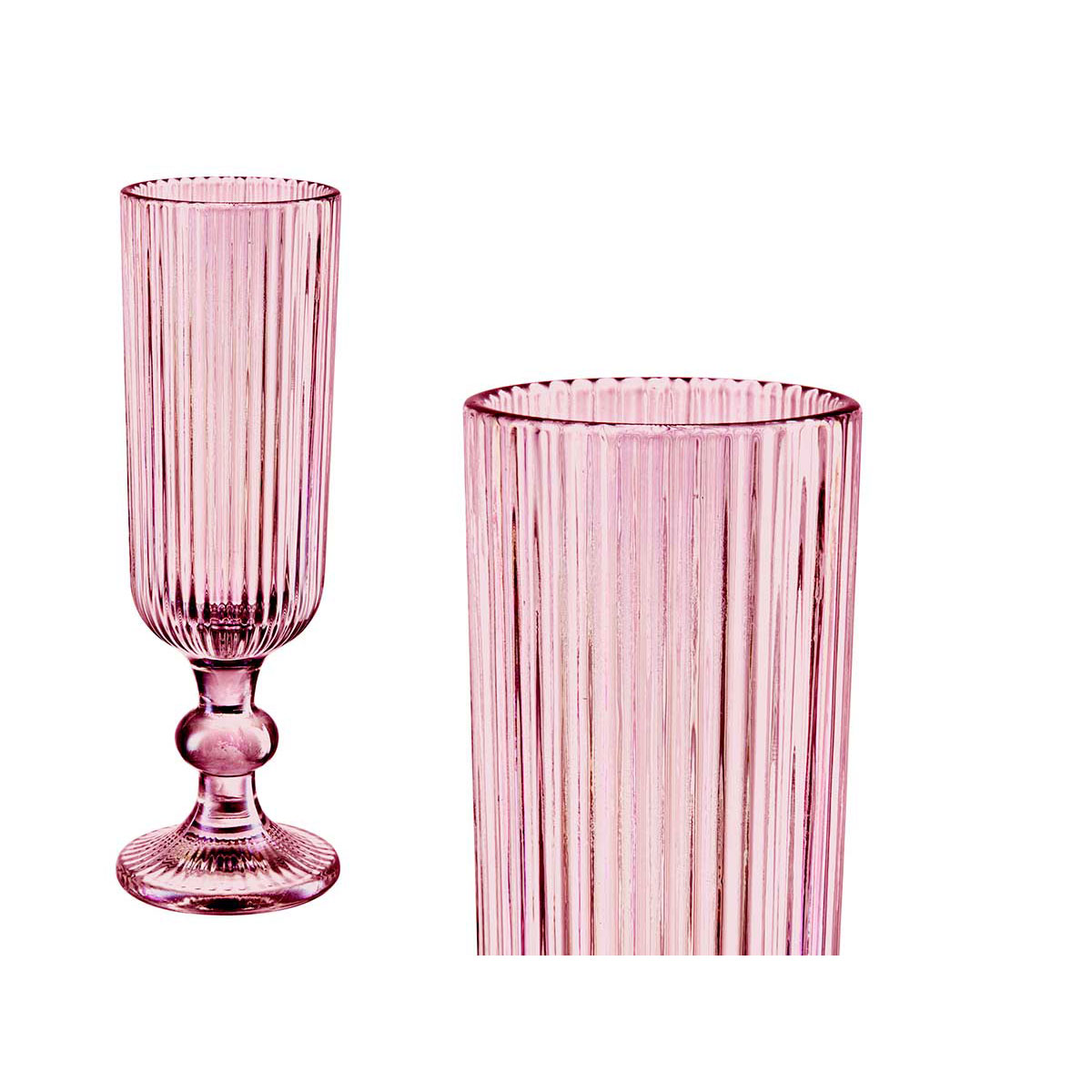 Copa De Champán Rayas Rosa 16Cl