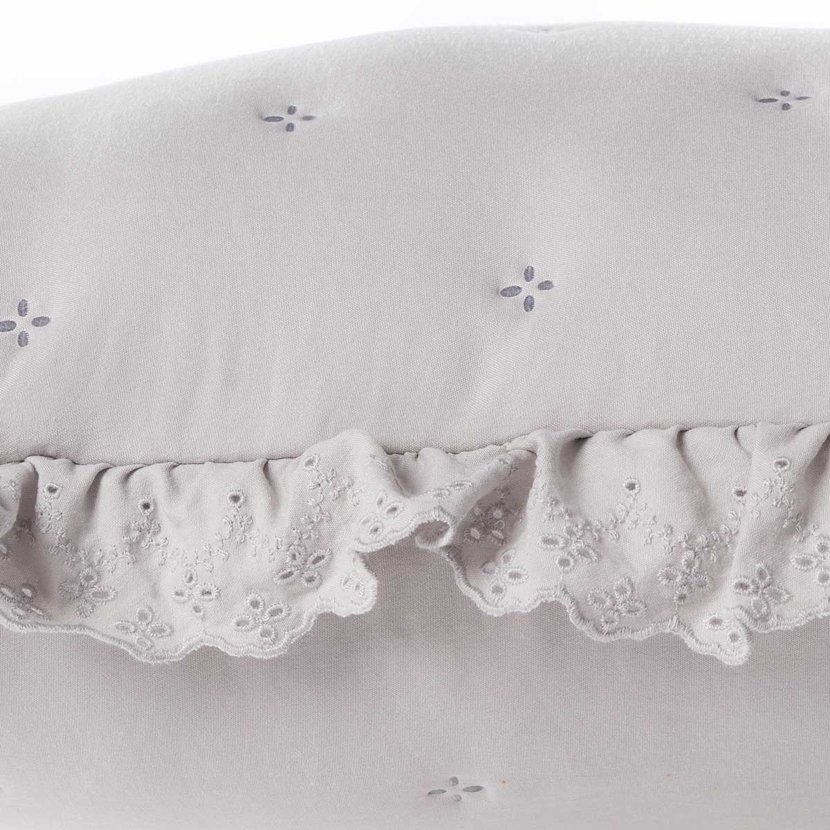 Cojín AMALFI gris con encaje 45x60cm