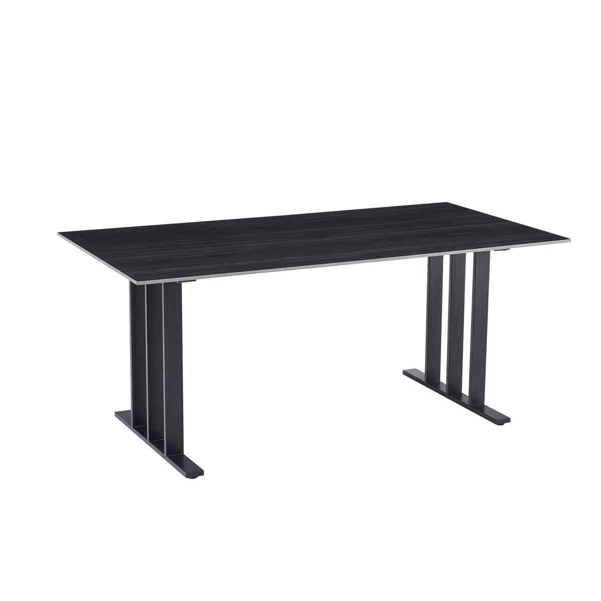 Mesa de comedor PISA negra con tablero de cerámica