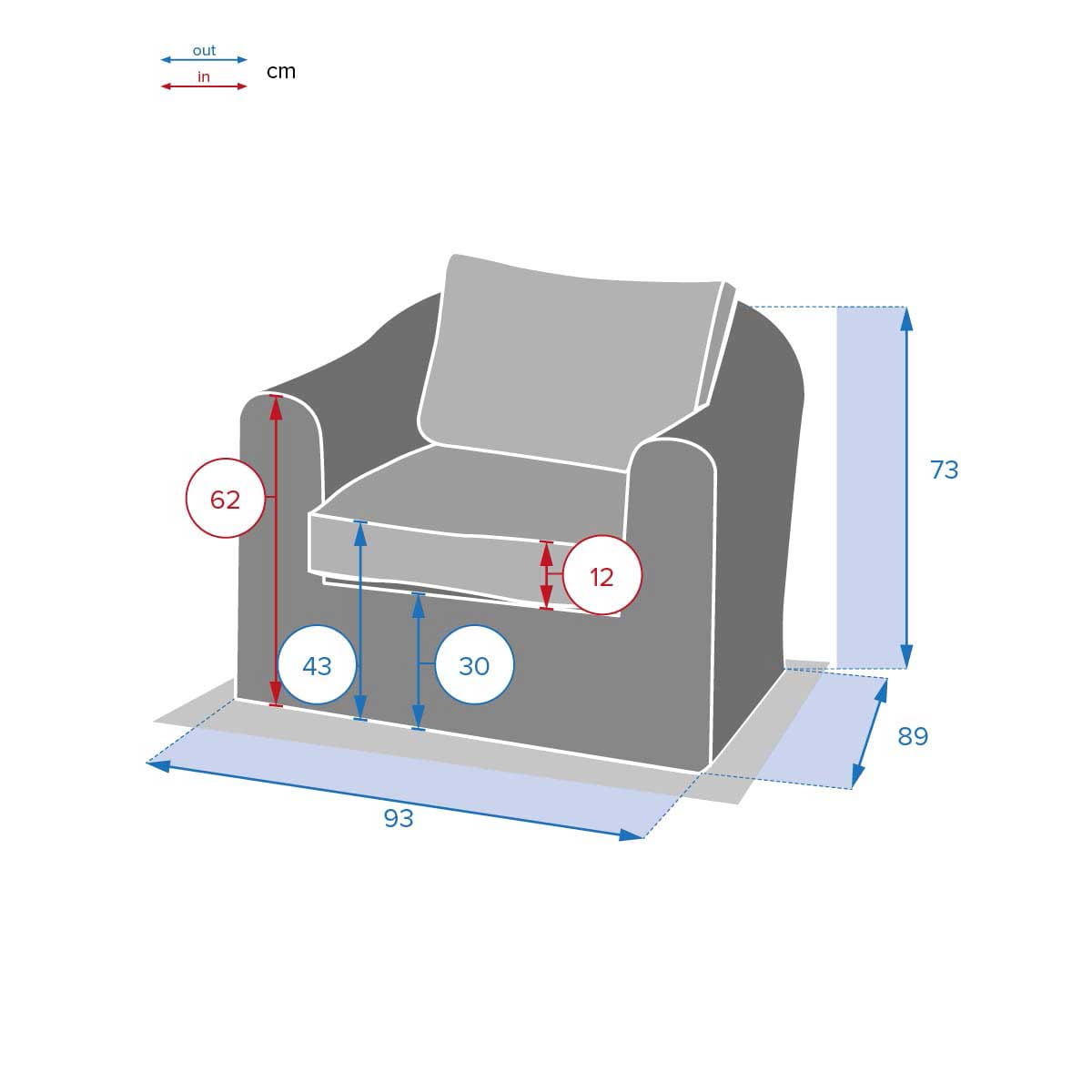 Sillón MOORÉA terre d'ombre de ratán sintético
