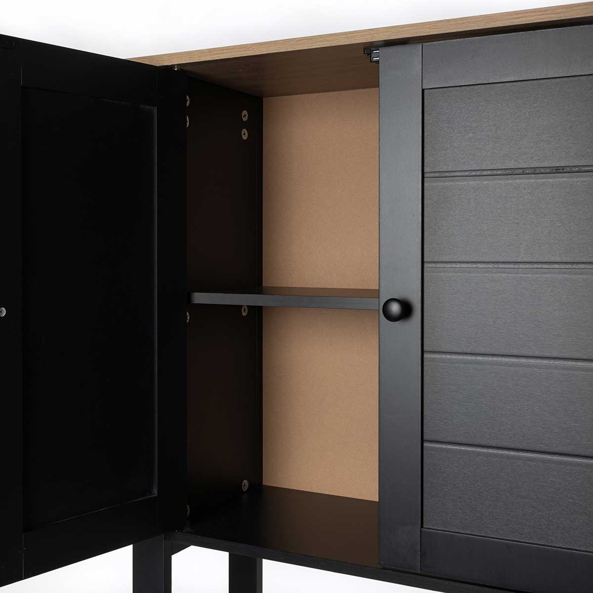 Mueble para baño wc ROMA negro y marrón 173cm