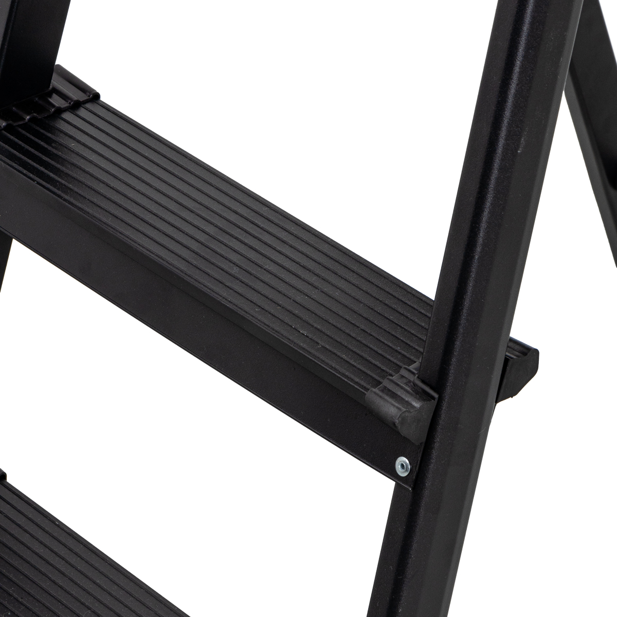 Escalera Negra Con 3 Peldaños De Aluminio 130cm