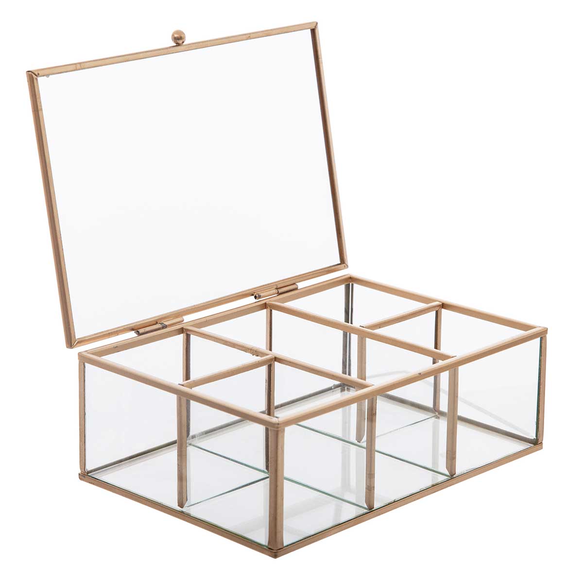 Joyero Dorado De Metal/Vidrio 20x14x7Cm