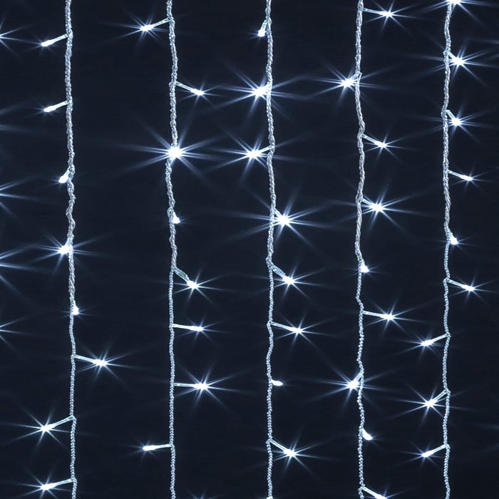 Cortina Luminosa De Natal Branco Frio 300 LEDs