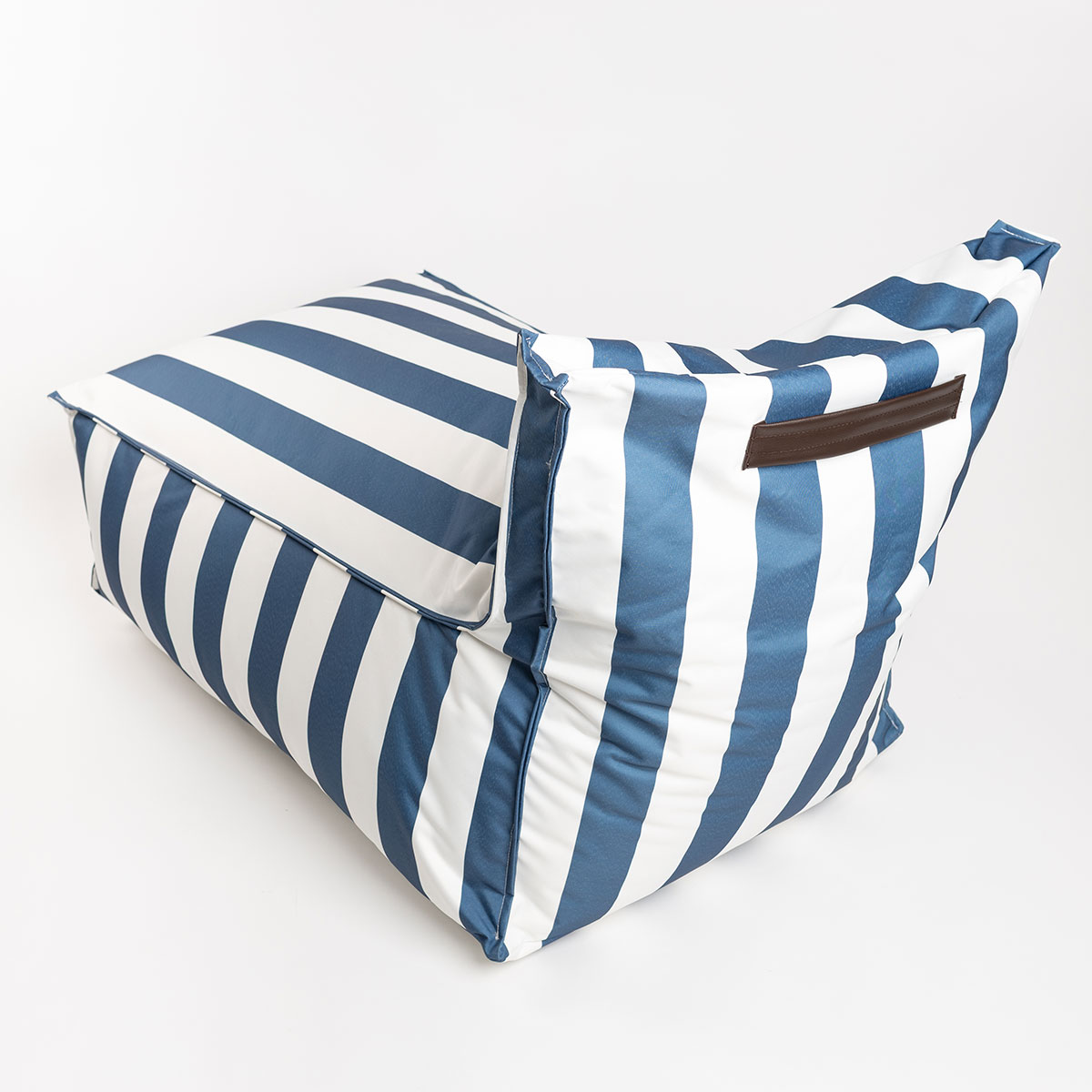 Puf sofa impermeable rayas blancas y azules