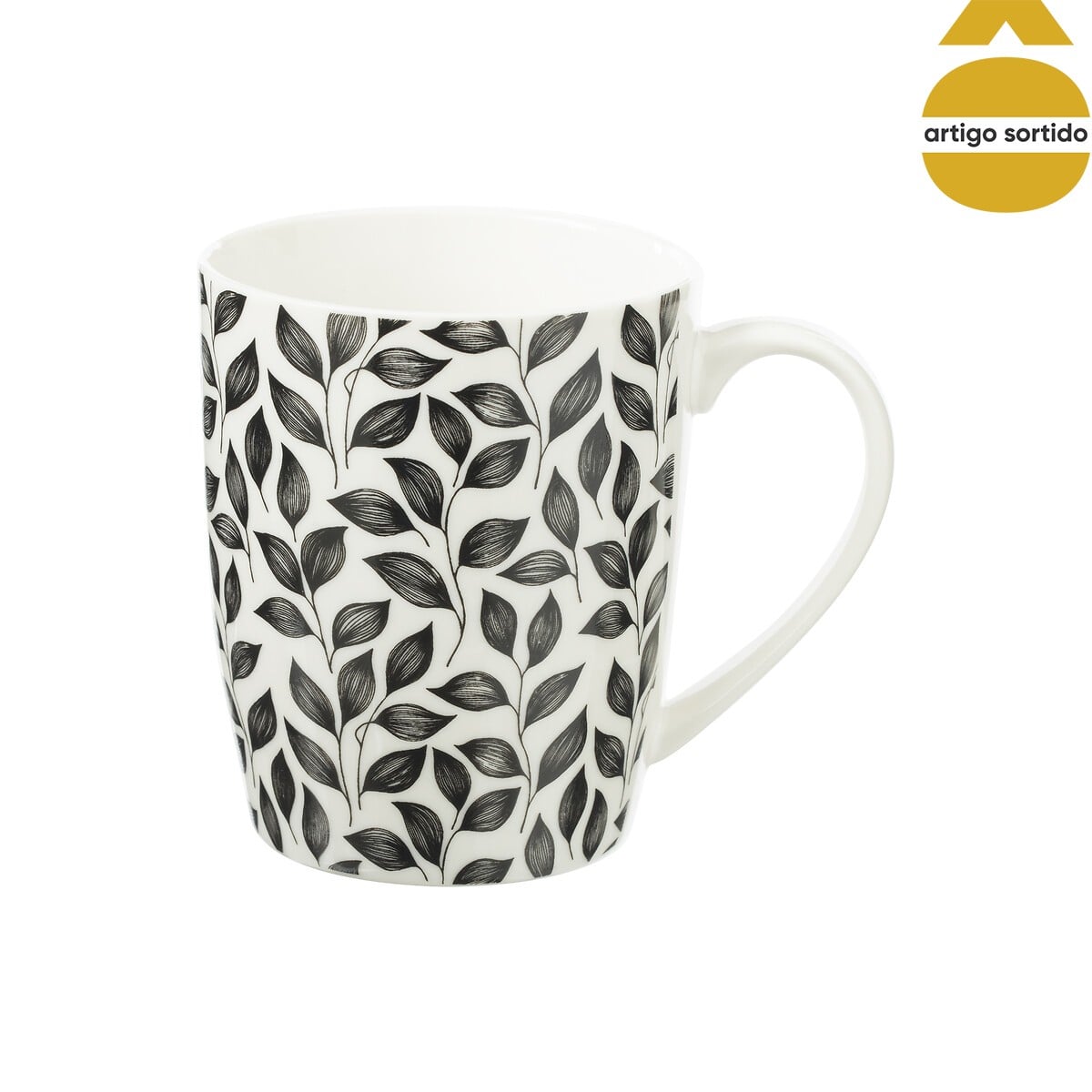 Caneca De Cer&acirc;mica Floral 34cl
