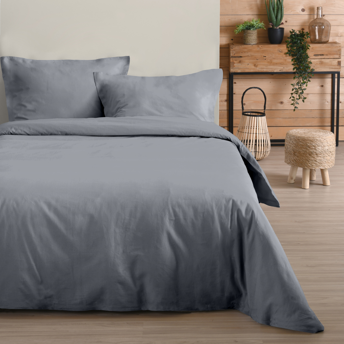 Funda N&oacute;rdica Gris 220x220cm