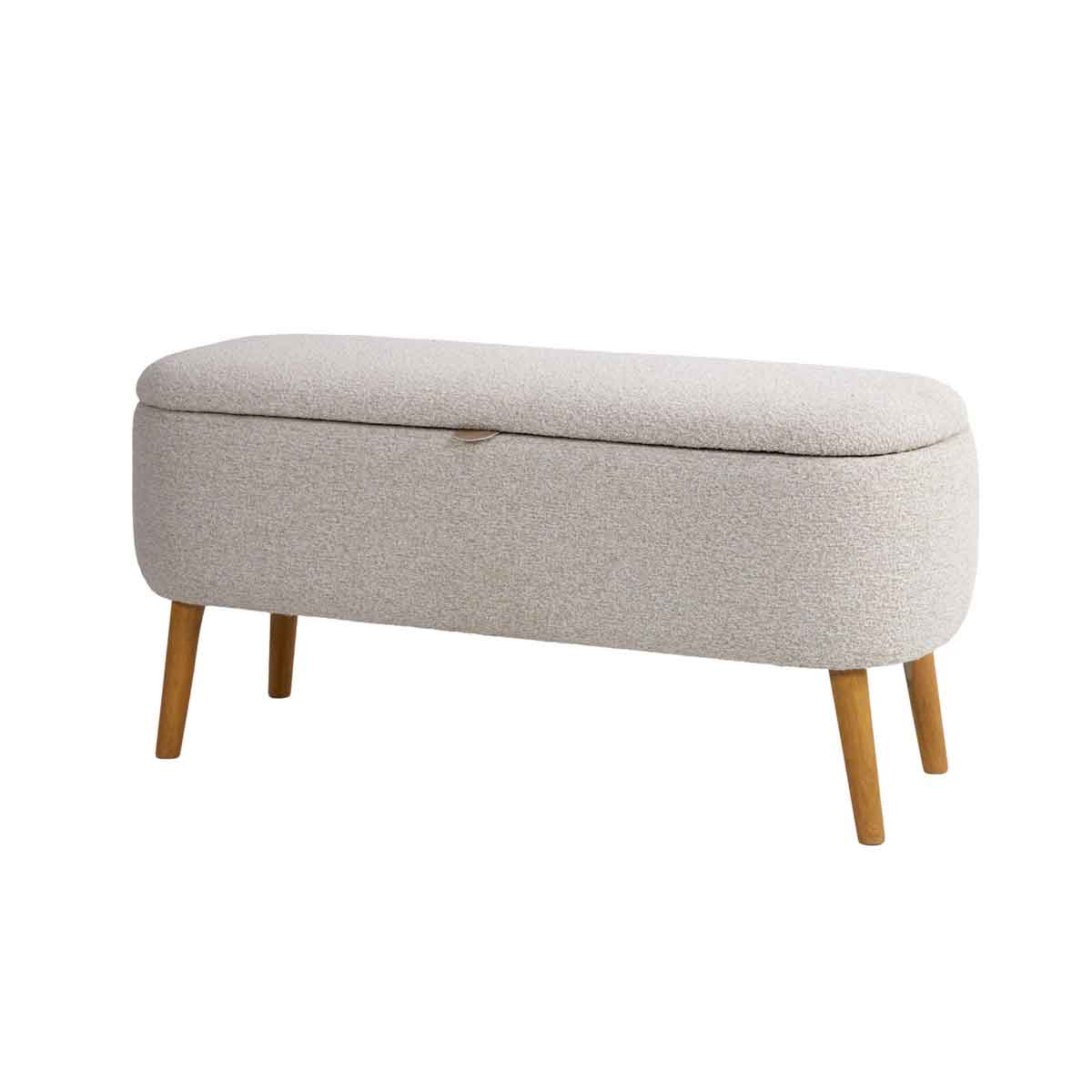 Banco doble beige con almacenaje