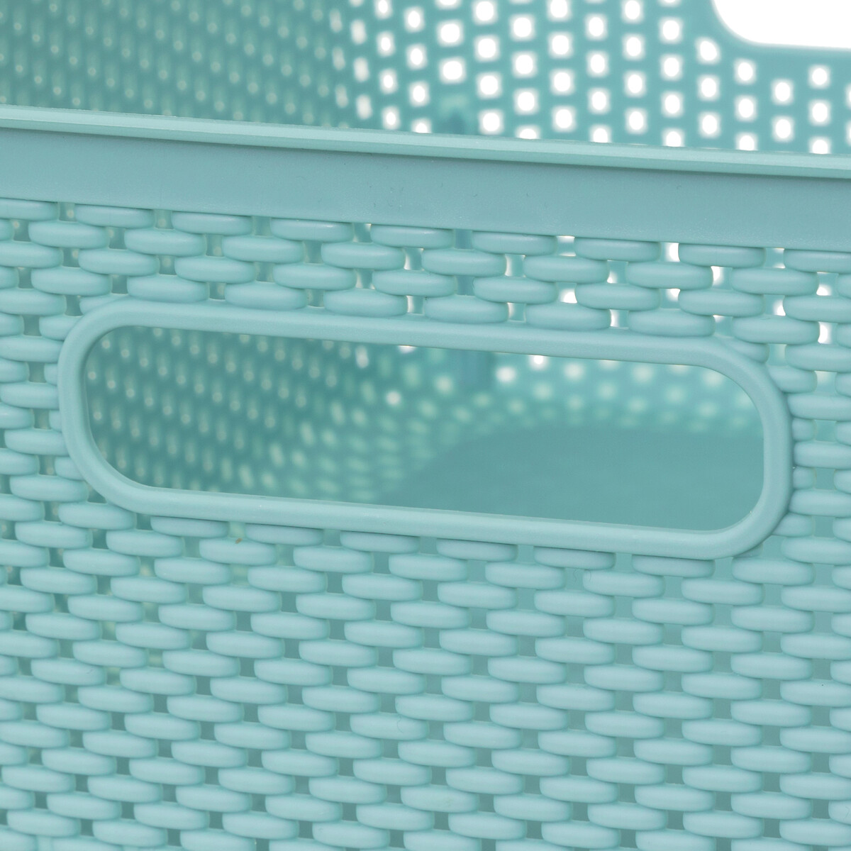 Cesto De Almacenaje De Crochet Azul 4L