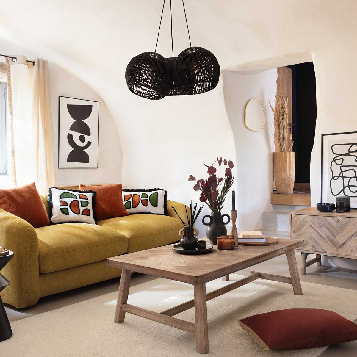 Espejo pared ROMAN con borde dorado