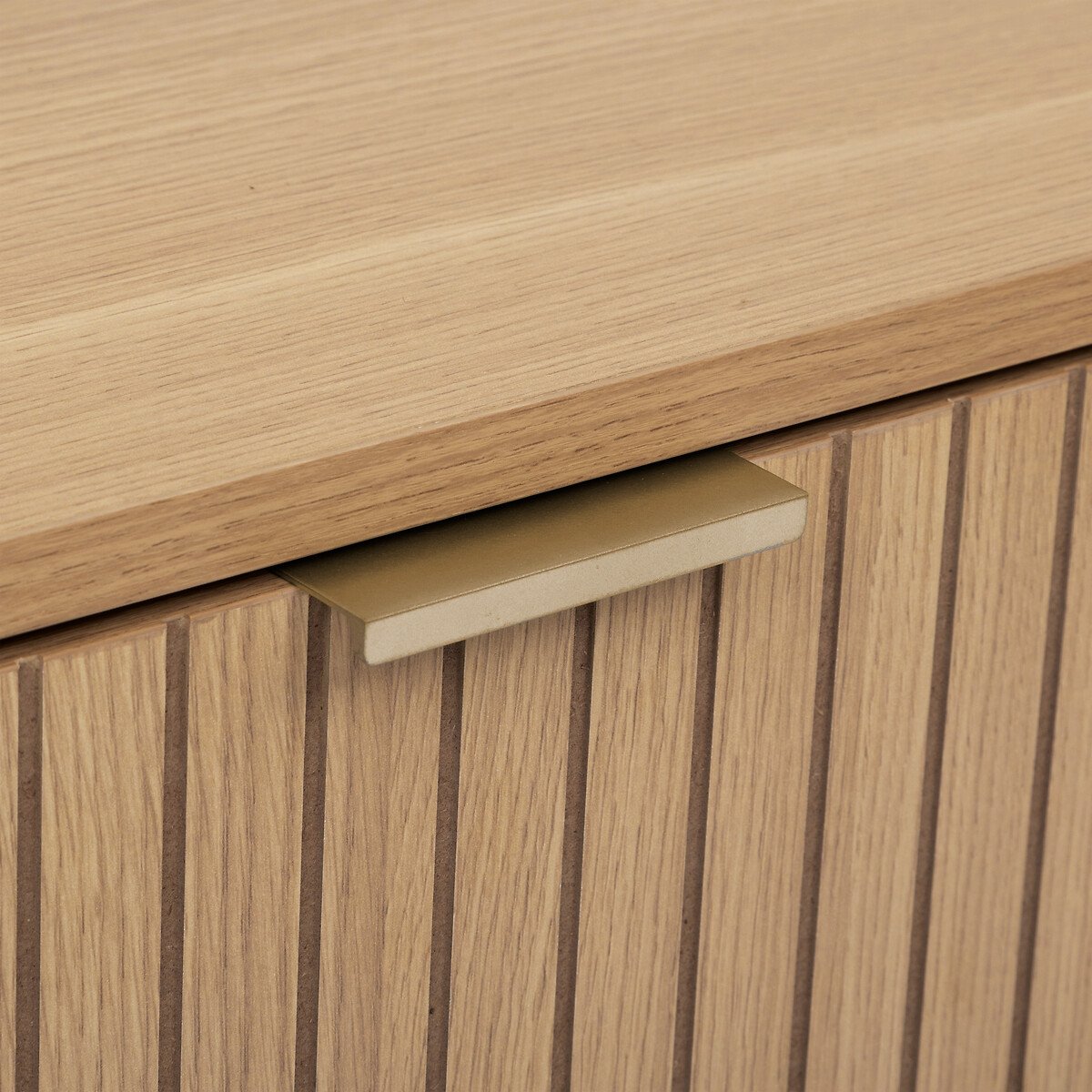 Mesita de noche con 2 cajones de mdf beige TASSO