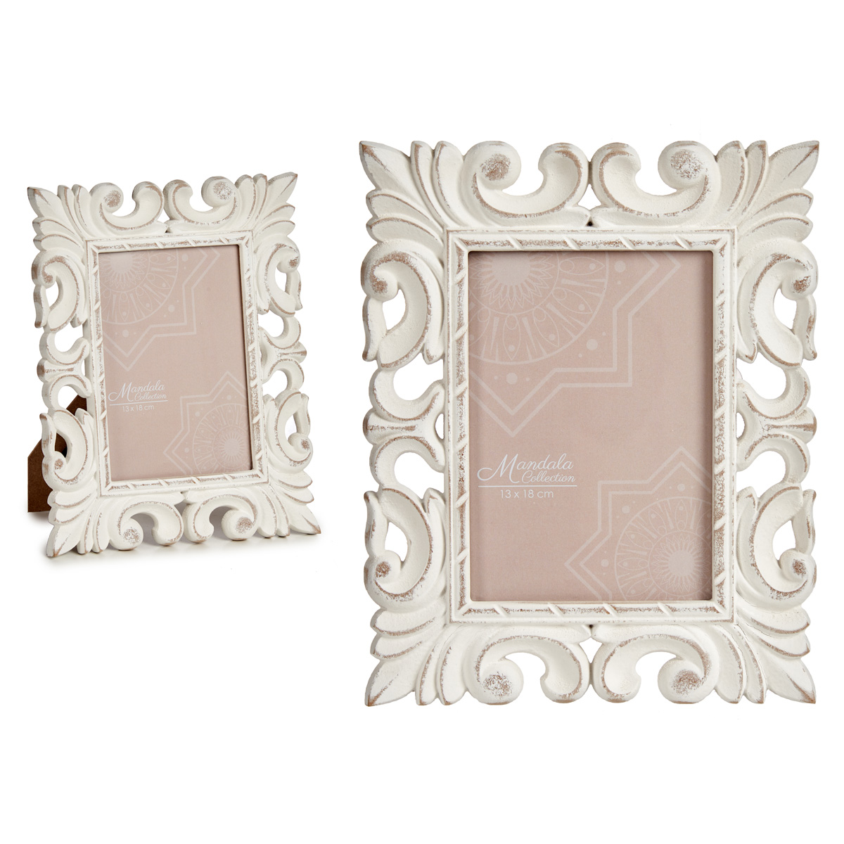 Portarretrato Blanco De Madera 13x18Cm