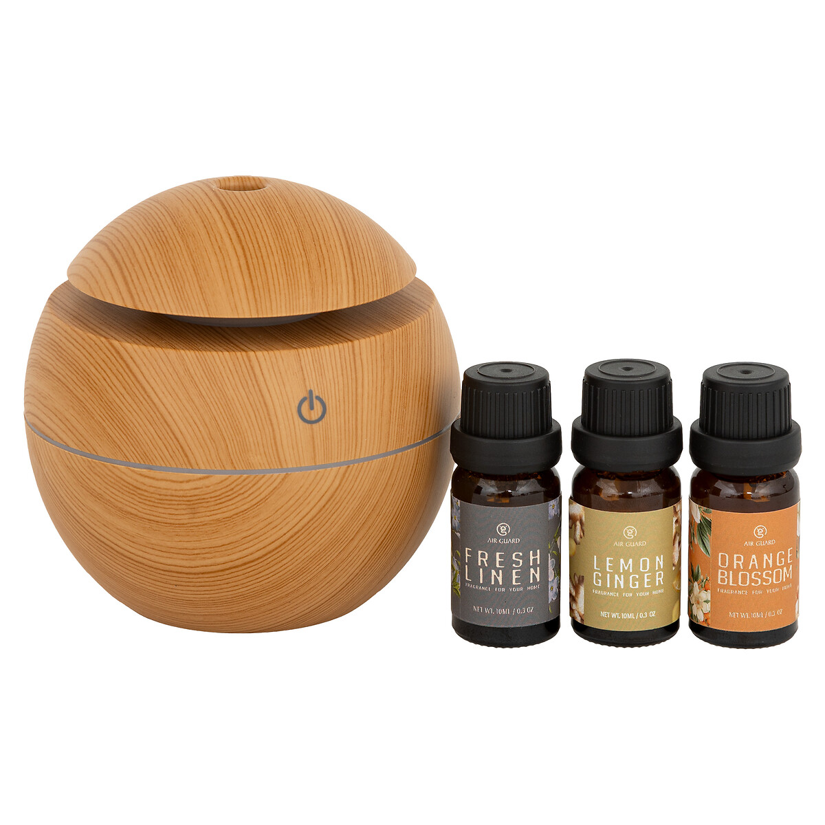 Difusor marr&oacute;n 130ml con 3 botellas aceite perfume