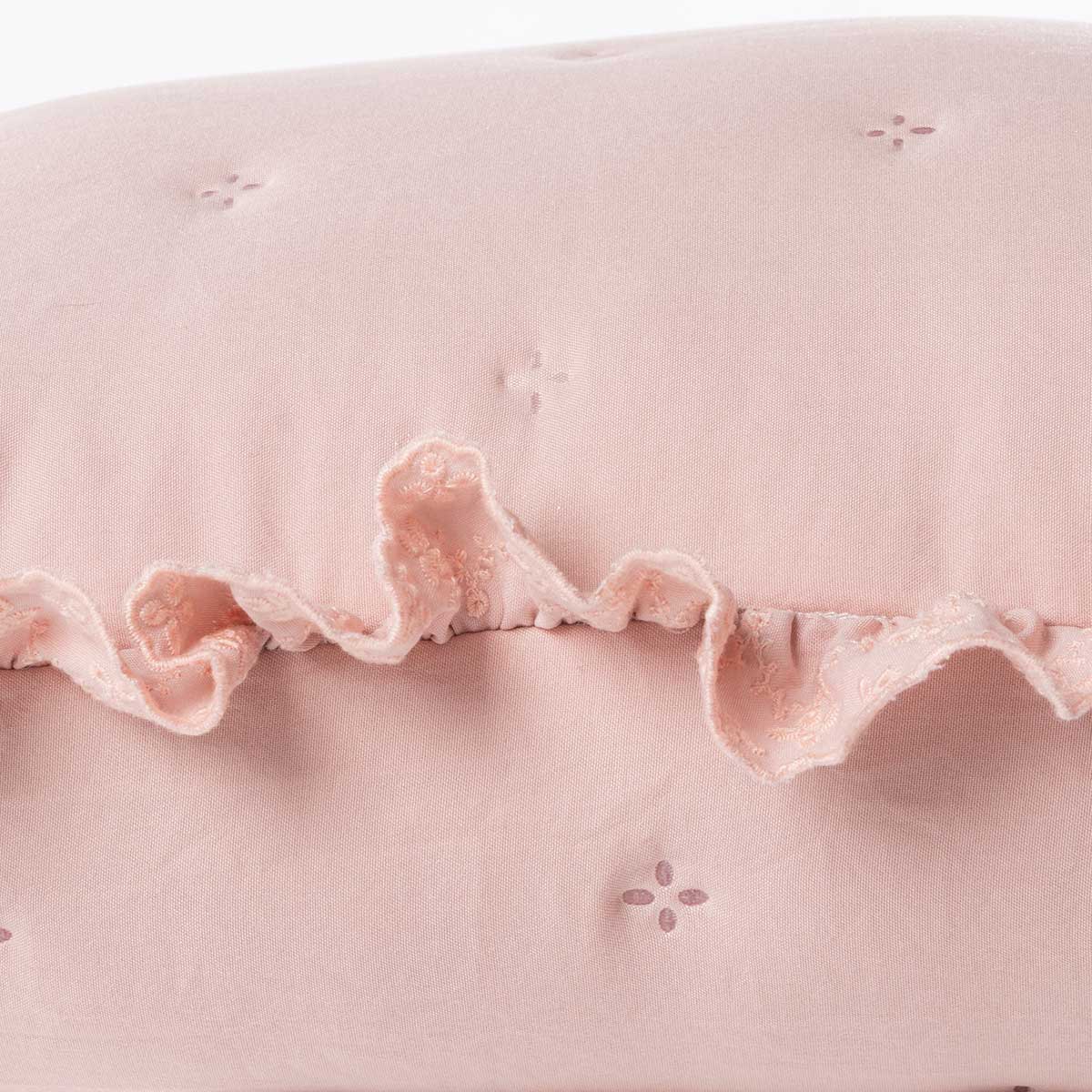 Cojín AMALFI rosa con encaje 45x60cm