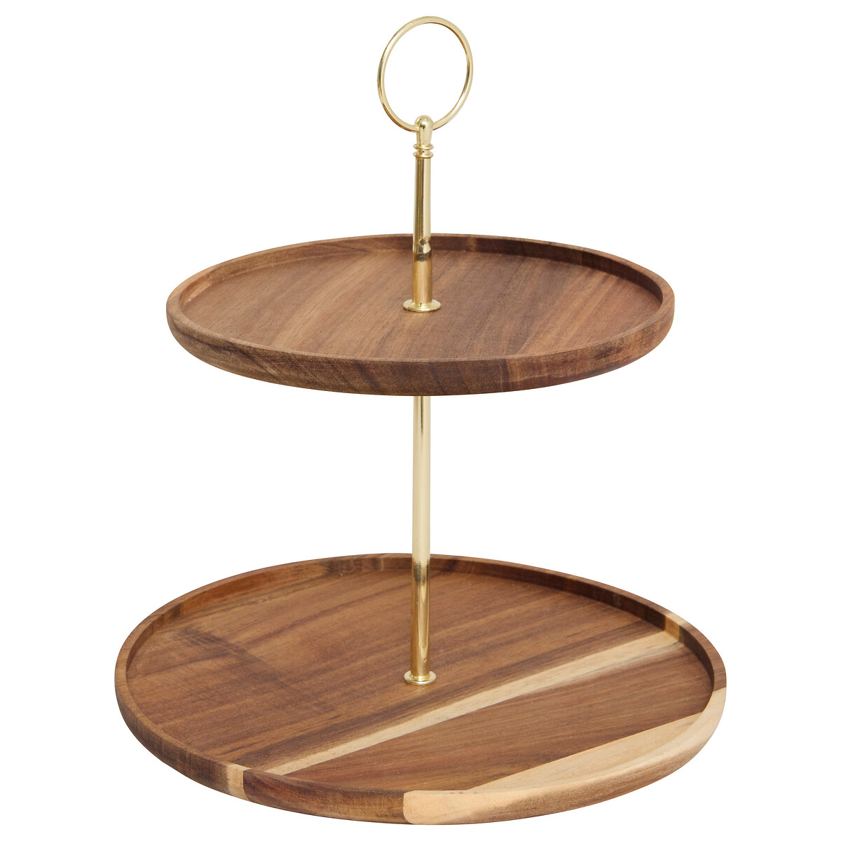 Plato para servir con 2 niveles de madera 28cm